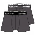 HEAD Lot de 2 Boxers Homme Coton BASIC PACK Anthracite