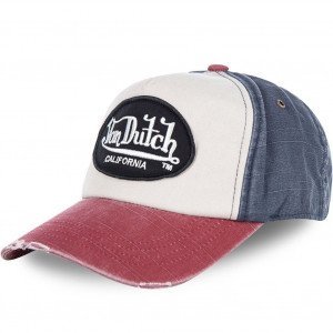 VON DUTCH Casquette Homme Coton JACKBWR Blanc Bleu Rouge