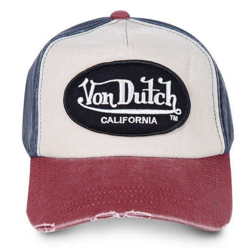 VON DUTCH Casquette Homme Coton JACKBWR Blanc Bleu Rouge