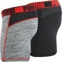 PUMA Lot de 2 Boxers Homme Microfibre ACTIVE RAY Gris Rouge