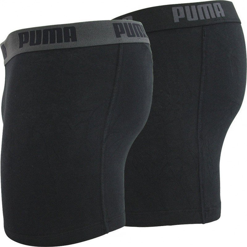 PUMA Lot de 2 Boxers Homme Coton BASIC Noir Noir