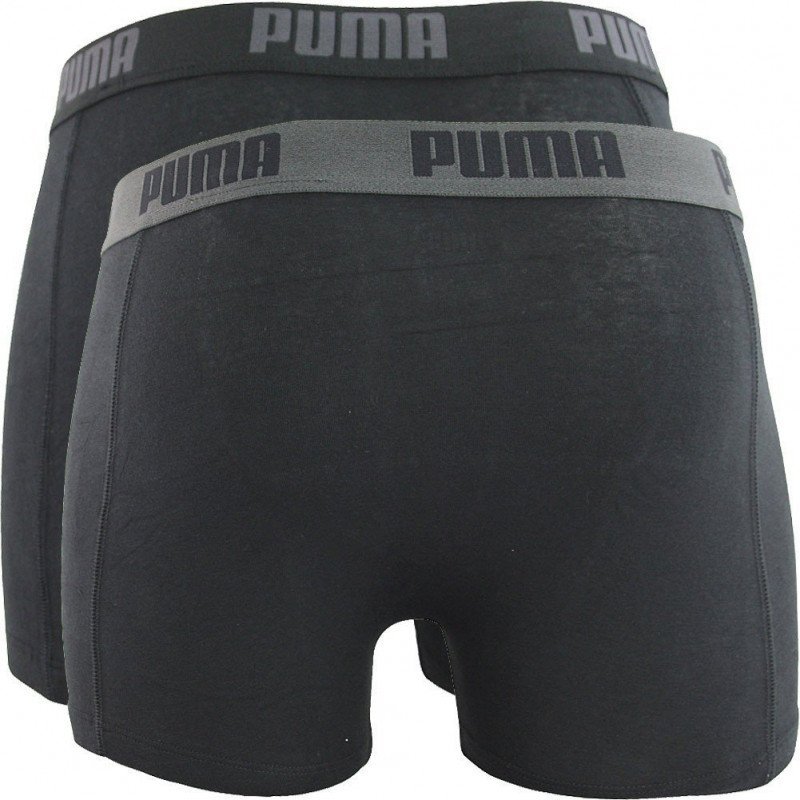 PUMA Lot de 2 Boxers Homme Coton BASIC Noir Noir