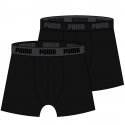 PUMA Lot de 2 Boxers Homme Coton BASIC Noir Noir