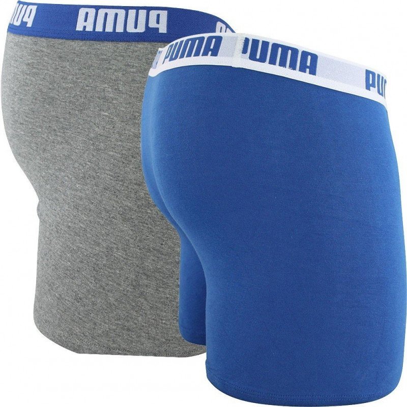 PUMA Lot de 2 Boxers Garçon Coton BASIC Souris Bleu