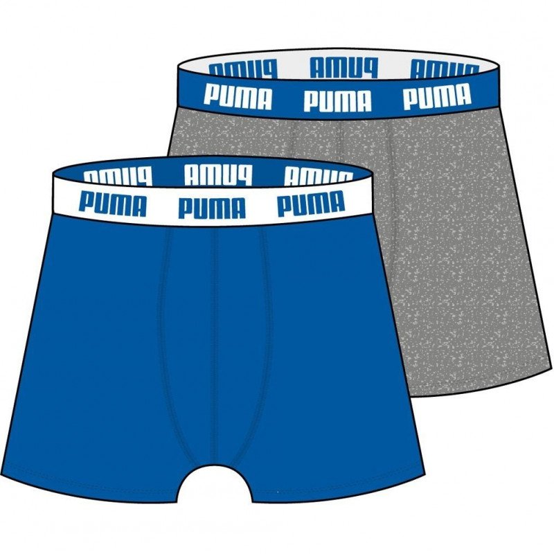 PUMA Lot de 2 Boxers Garçon Coton BASIC Souris Bleu