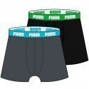 PUMA Lot de 2 Boxers Garçon Coton BASIC Noir Anthracite