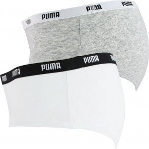 PUMA Lot de 2 Shortys Femme Coton ICONIC Souris Blanc
