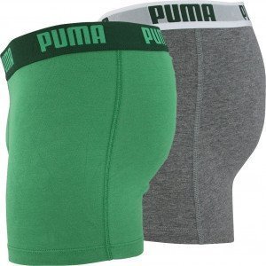 PUMA Lot de 2 Boxers Homme Coton BASIC Vert Souris