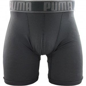 PUMA Boxer long Homme Microfibre ACTIVE Noir Rouge