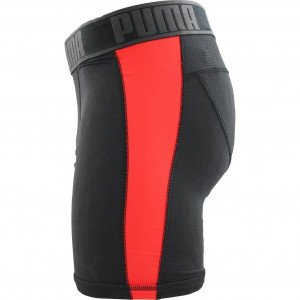 PUMA Boxer long Homme Microfibre ACTIVE Noir Rouge