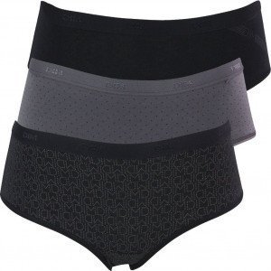 DIM Lot de 3 Boxers Femme Coton POCKETS STRETCH Logo Noir