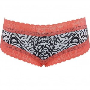 NO PUBLIK Shorty Femme Microfibre Dentelle ZEBRA Corail