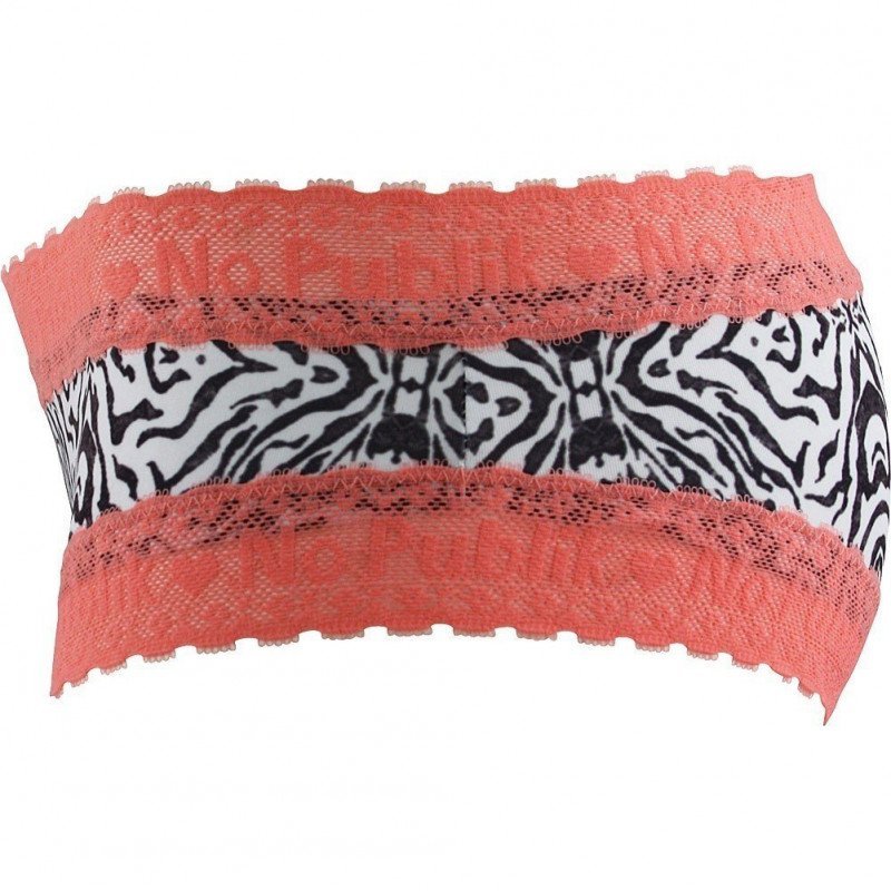 NO PUBLIK Shorty Femme Microfibre Dentelle ZEBRA Corail