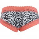 NO PUBLIK Shorty Femme Microfibre Dentelle ZEBRA Corail