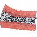 NO PUBLIK Shorty Femme Microfibre Dentelle ZEBRA Corail