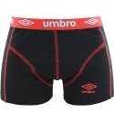 UMBRO Boxer Homme Coton BCASS4 Noir Rouge