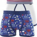 DIM Lot de 2 Boxers Homme Coton CUP Blanc Imprimé BD