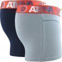 ATHENA Lot de 2 Boxers Homme Coton ENDURANCE 24H Marine Gris