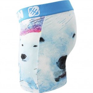 FREEGUN Boxer Homme Microfibre WHI Bleu Blanc PREMIUM