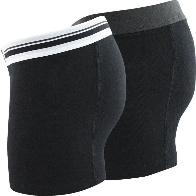 PUMA Lot de 2 Boxers Homme Coton PLACED LOGO Noir