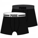 PUMA Lot de 2 Boxers Homme Coton PLACED LOGO Noir