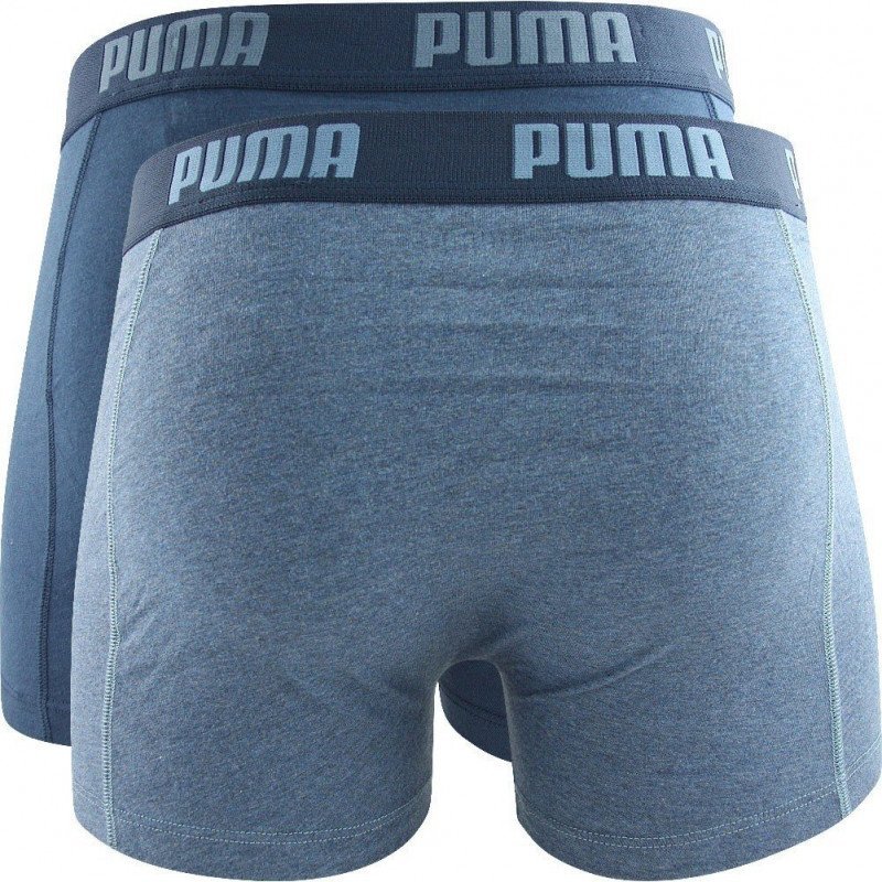 PUMA Lot de 2 Boxers Homme Coton BASIC Bleu Denim