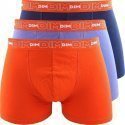 DIM Lot de 3 Boxers Homme Coton STRETCH Bleu intense Bleu marin Orange piquant