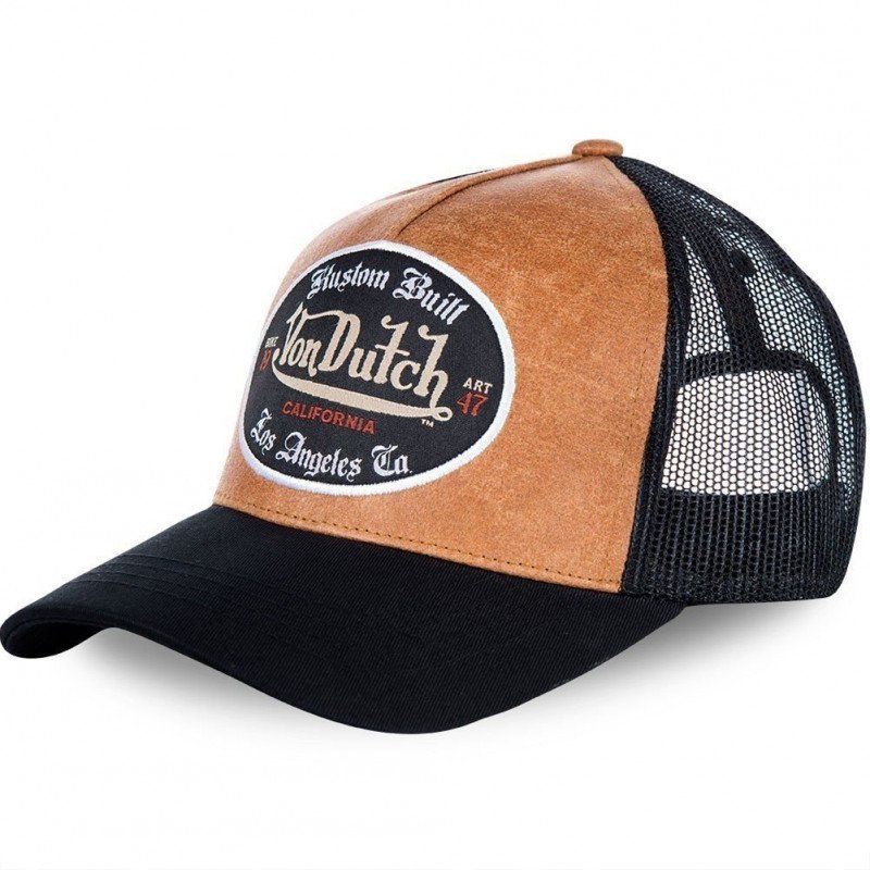 VON DUTCH Casquette Homme Microfibre GRL Noir Marron