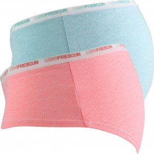 FREEGUN Lot de 2 Shortys Femme MicroCoton BCX2ASS FRESH Rose Bleu