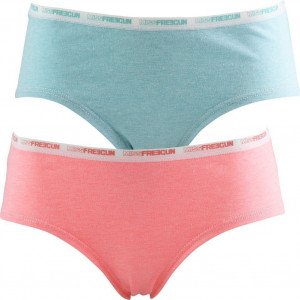 FREEGUN Lot de 2 Shortys Femme MicroCoton BCX2ASS FRESH Rose Bleu