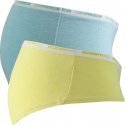 FREEGUN Lot de 2 Shortys Femme MicroCoton BCX2ASS FRESH Jaune Bleu