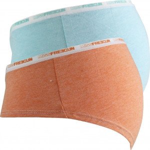 FREEGUN Lot de 2 Shortys Femme MicroCoton BCX2ASS FRESH Orange Bleu
