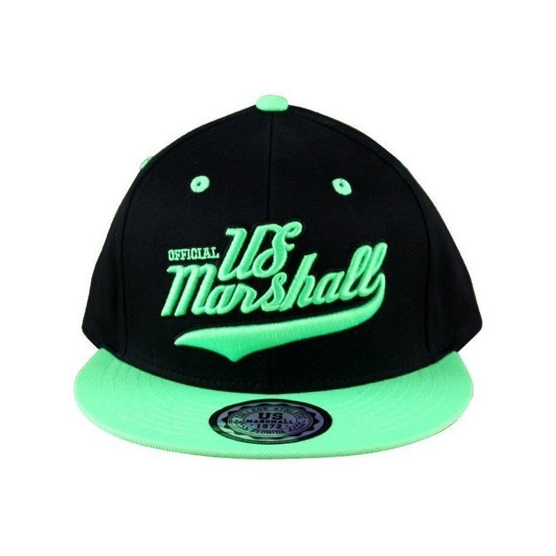 OFFICIAL US MARSHALL Casquette coton FLUO Noir Vert