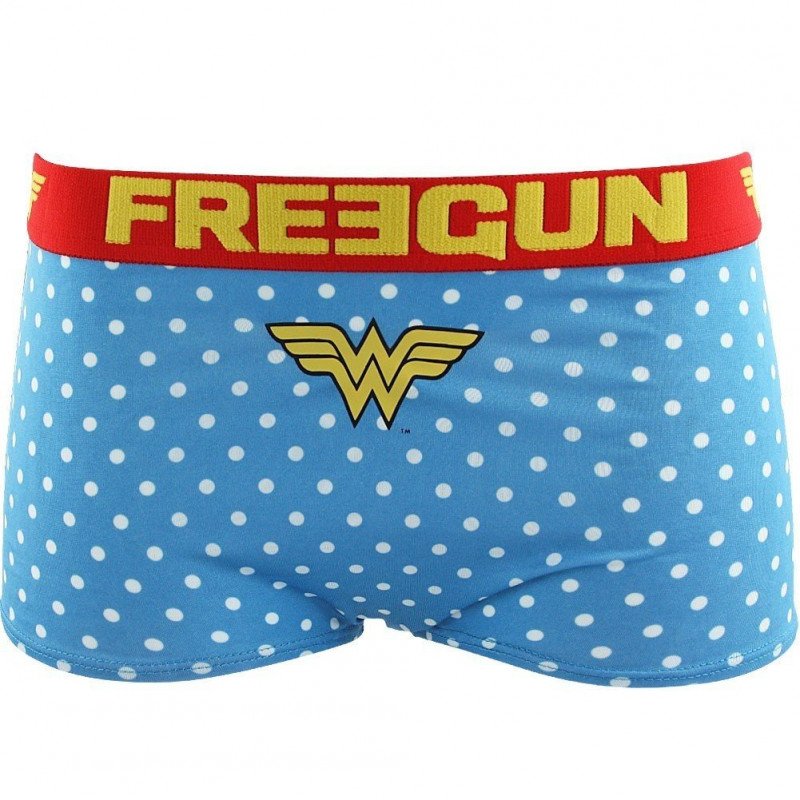 FREEGUN Boxer Fille Microfibre SHMW1 Bleu Blanc DC COMICS