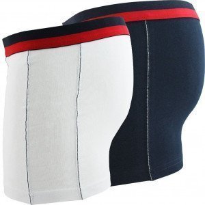 FILA Lot de 2 Boxers Homme Coton BICOLX2 Blanc Marine