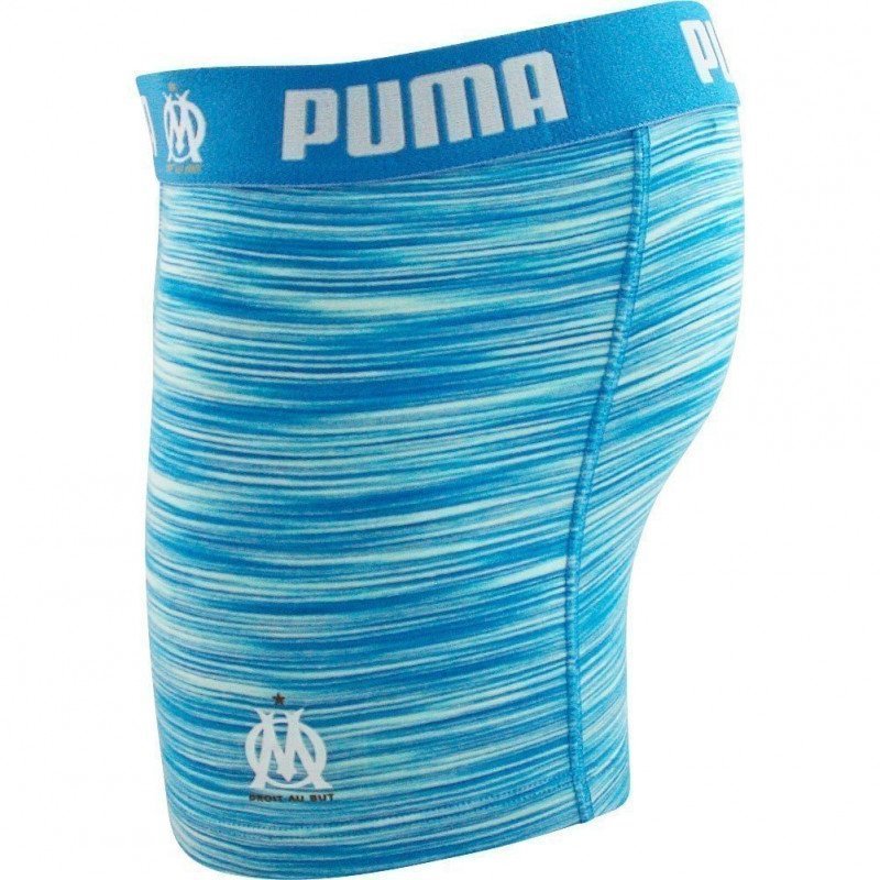 PUMA Boxer Homme Coton SPACEDYE Bleu Blanc OLYMPIQUE DE MARSEILLE