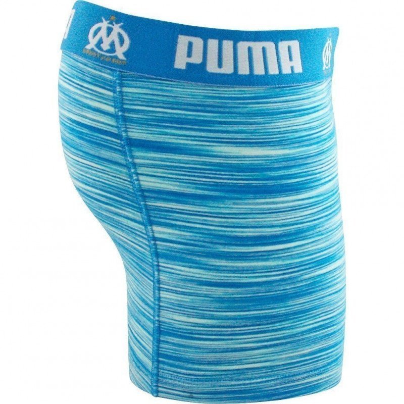PUMA Boxer Homme Coton SPACEDYE Bleu Blanc OLYMPIQUE DE MARSEILLE