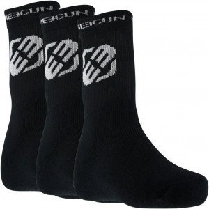 FREEGUN Lot de 3 paires de Chaussettes Homme Coton LOG Noir