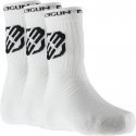 FREEGUN Lot de 3 paires de Chaussettes Homme Coton LOG Blanc