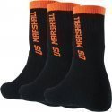 OFFICIAL US MARSHALL Lot de 3 paires de Chaussettes Homme Coton FLUO Noir Orange