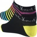 LITTLE MARCEL Lot de 2 paires de Socquettes Femme Coton CFTC Rayé Noir Jaune