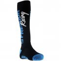 FREEGUN Chaussettes Hautes Homme Coton RACING Noir Bleu