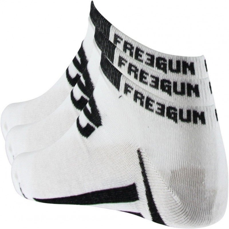 FREEGUN Lot de 3 paires de Socquettes Homme Coton CLAS Blanc Noir