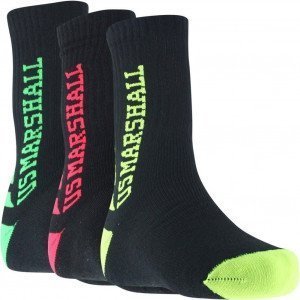 OFF US MARSHALL 3 paires Chaussettes Homme Coton TENF Noir Multi