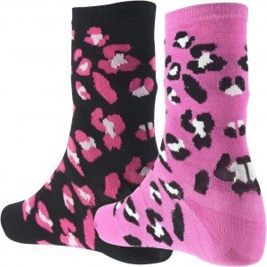 SIMPLY ME 2 paires Chaussettes Femme Micro ZEB Panthère Noir