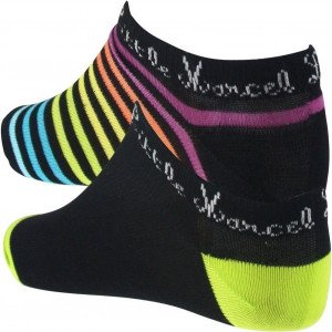 LITTLE MARCEL 2 paires Socquettes Fille Coton CFTC Rayé Noir Vert
