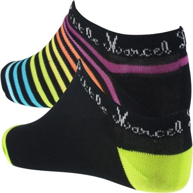 LITTLE MARCEL Lot de 2 paires de Socquettes Fille Coton CFTC Rayé Noir Vert