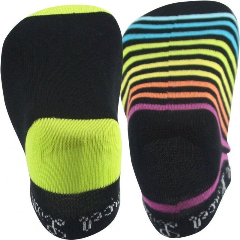 LITTLE MARCEL Lot de 2 paires de Socquettes Fille Coton CFTC Rayé Noir Vert