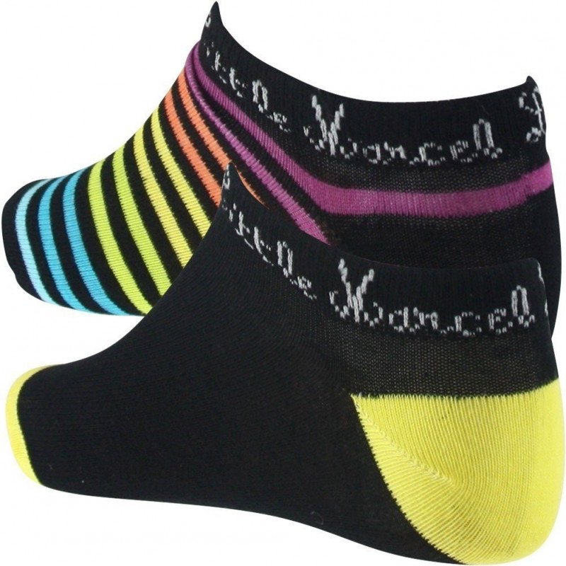 LITTLE MARCEL Lot de 2 paires de Socquettes Fille Coton CFTC Rayé Noir Jaune