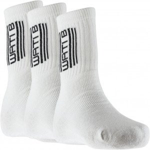 WATI B 3 paires de Chaussettes Garçon Coton LOG Blanc Noir